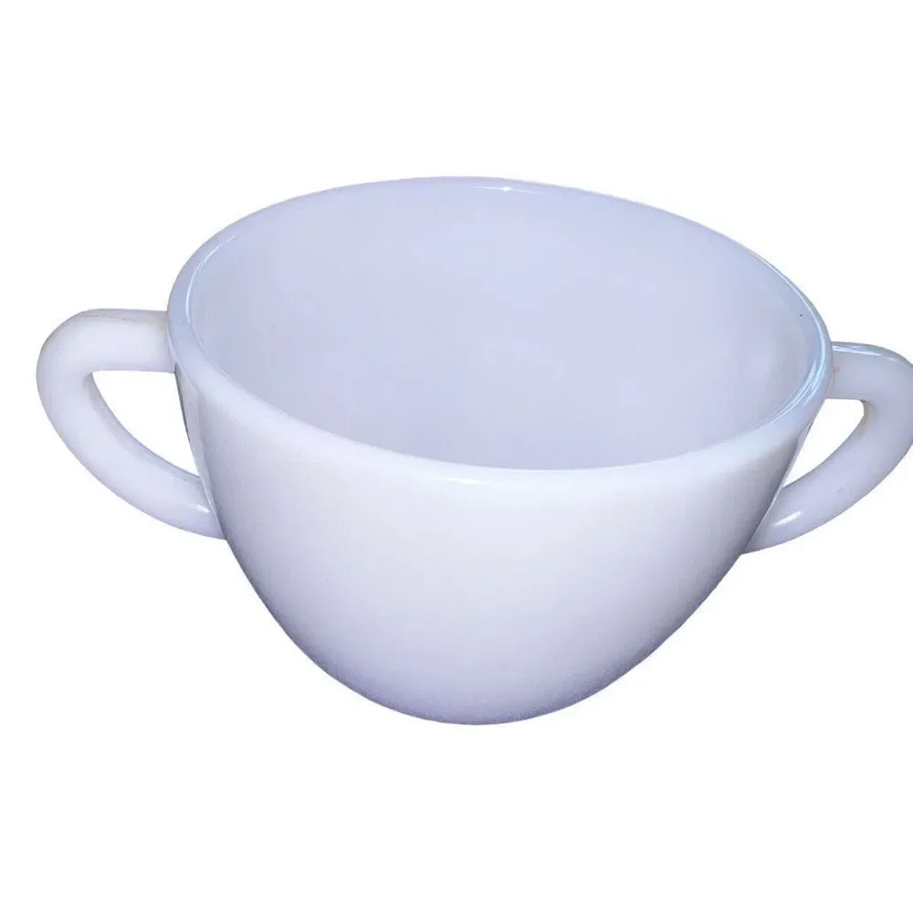 Vintage Federal Glass Delphite Blue Two Handle Open Sugar Bowl Mug Cup